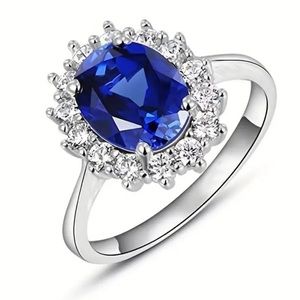 NEW Blue Sapphire S 925 Silver Vintage Ring